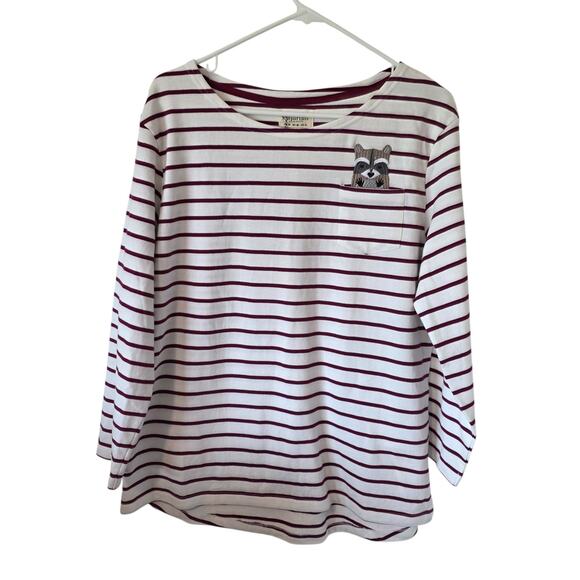 Sugarhill Brighton Tops - Sugarhill Brighton Racoon Breton Long Sleeve Striped Top  Size US 14 Cream NEW